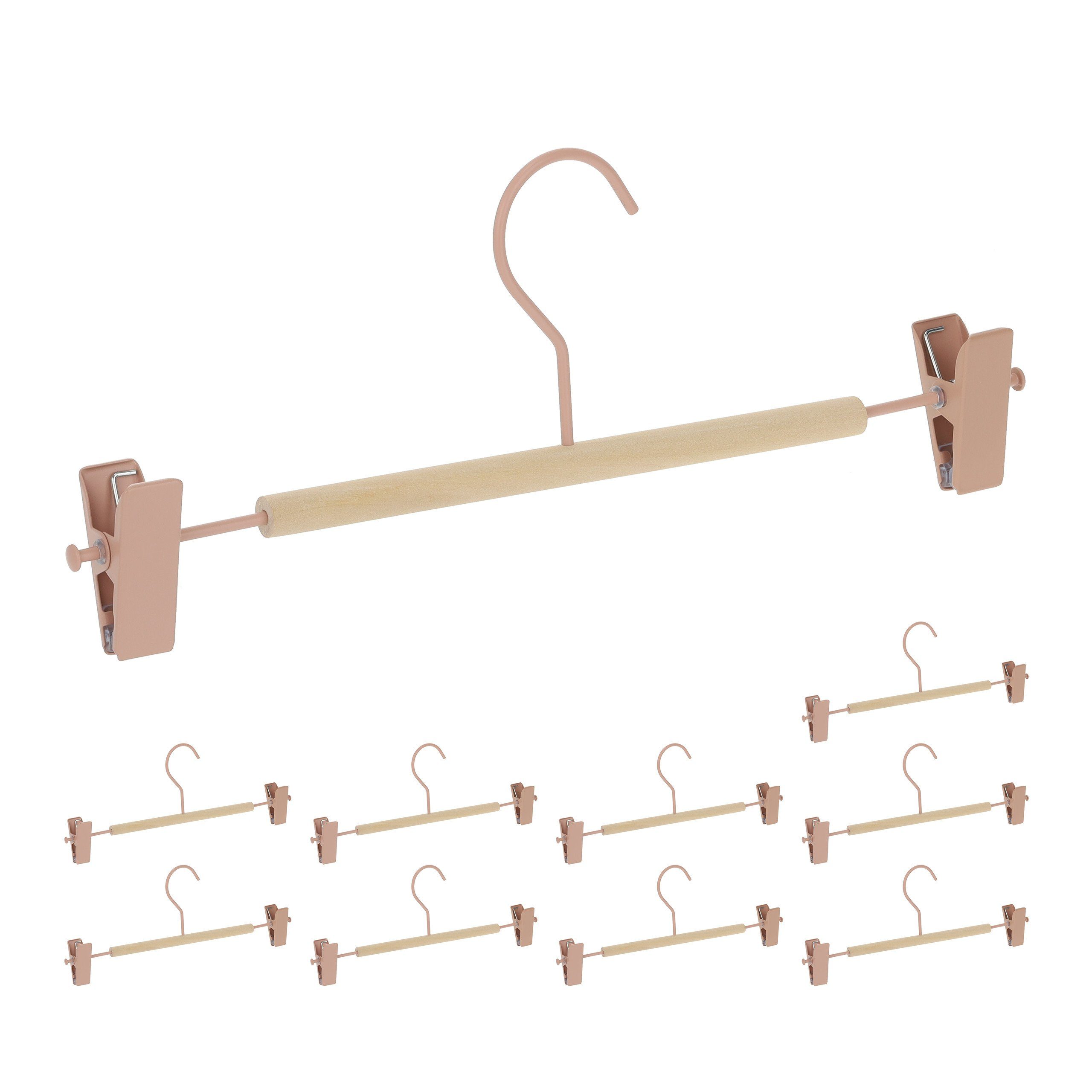 relaxdays Kleiderbügel 10er Set Hosenbügel rosa günstig online kaufen