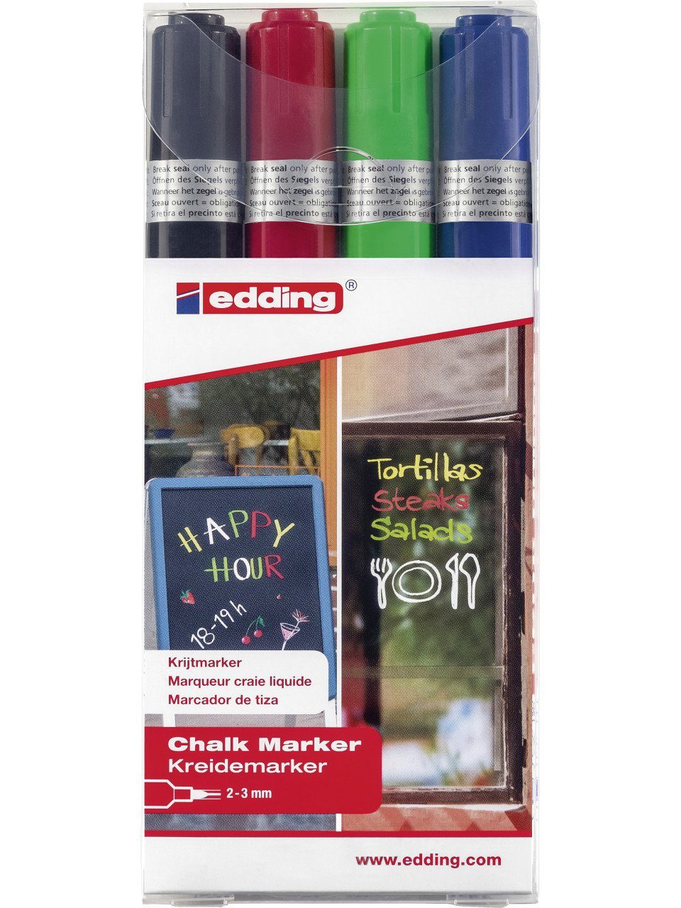 edding Kreidemarker edding 4095 Kreidemarker 4er Set 2 - 3 mm