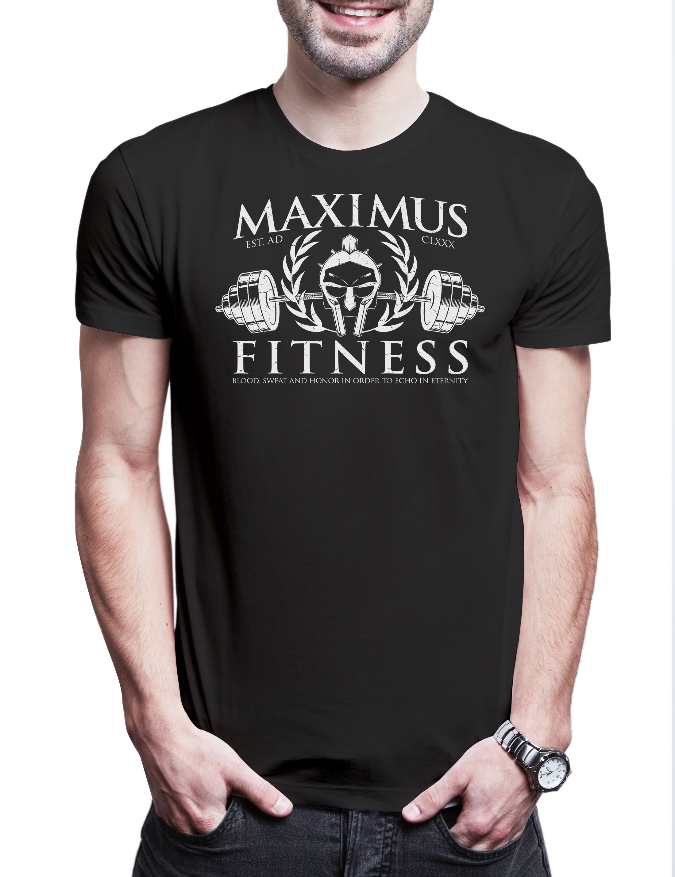 Print-Shirt Maximus Fitness Herren T-Shirt Sanguis Spartacus Et Gloria TV