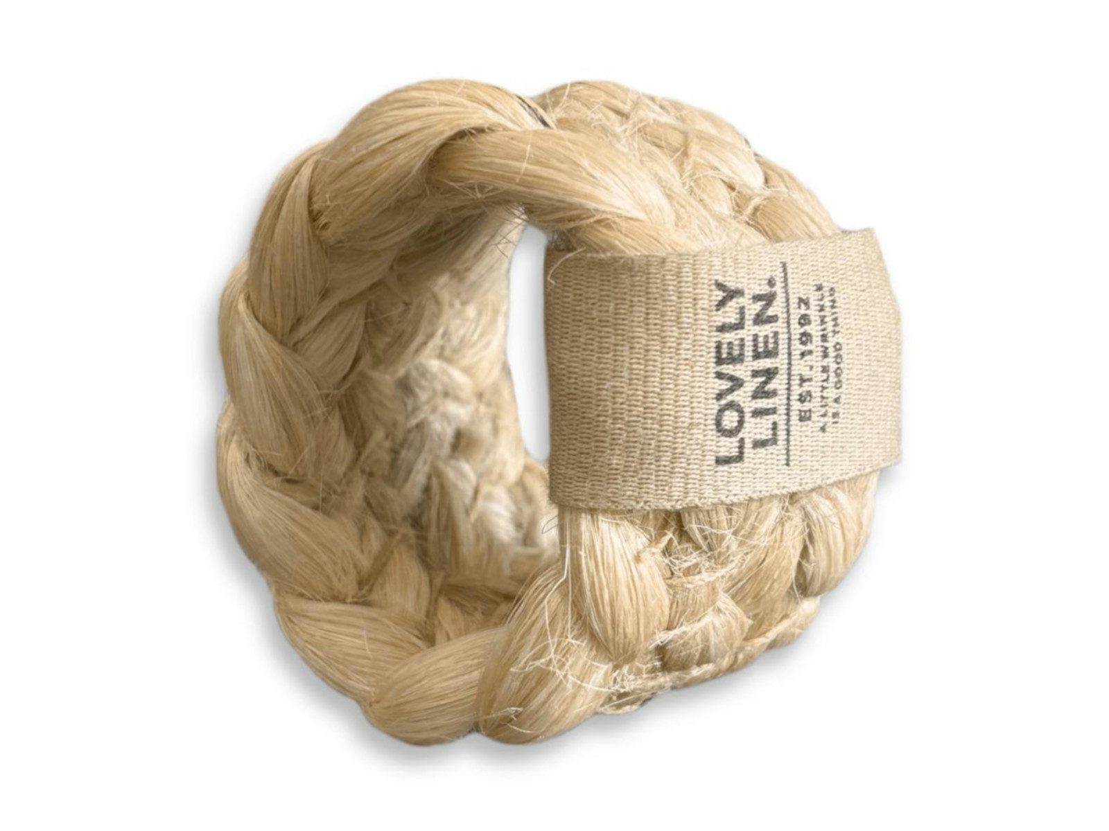 Lovely Linen Serviettenring Breezy Serviettenringe natural beige 5cm Set 4, Jute