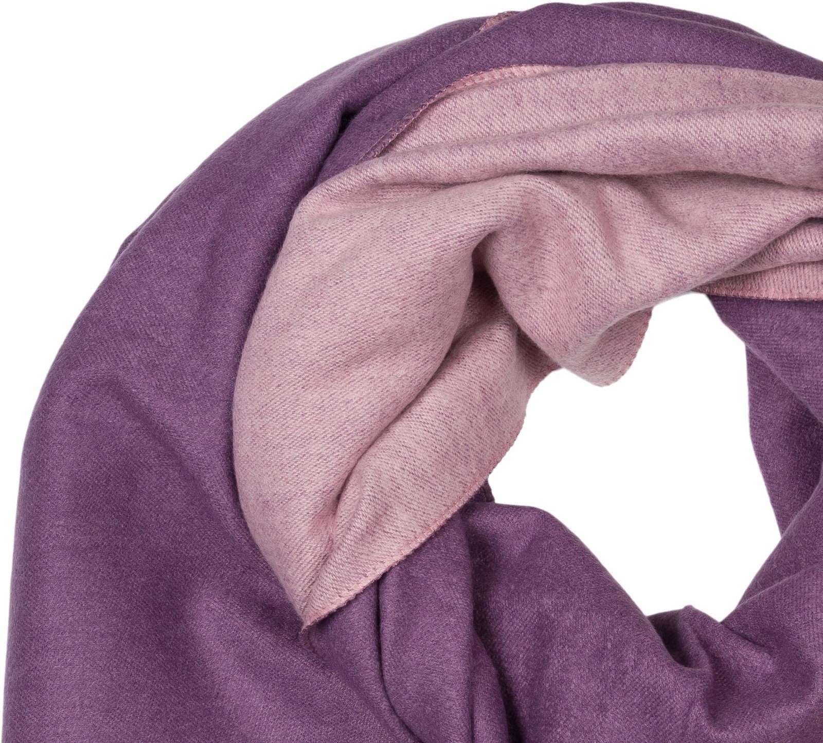 styleBREAKER Modeschal 2-Farbiger Schal mit Fransen, (1-St) günstig online kaufen