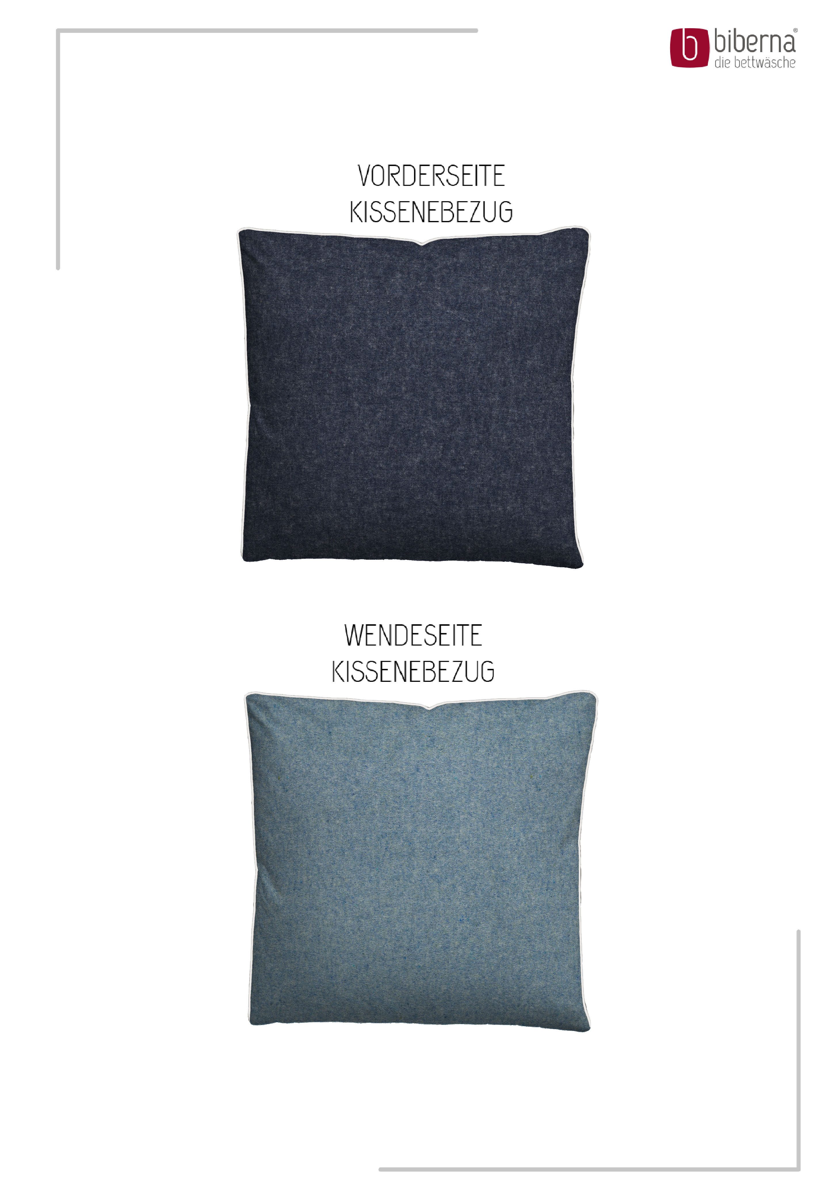 Biberna Kissenbezug 0840500 HERMAL Premium Biber Melange-Flanell 100% Baumwolle, (1 Stück), Kissenhülle, wärmend & weich, Reißverschluss, Satinpaspel – Bild 3 von 5