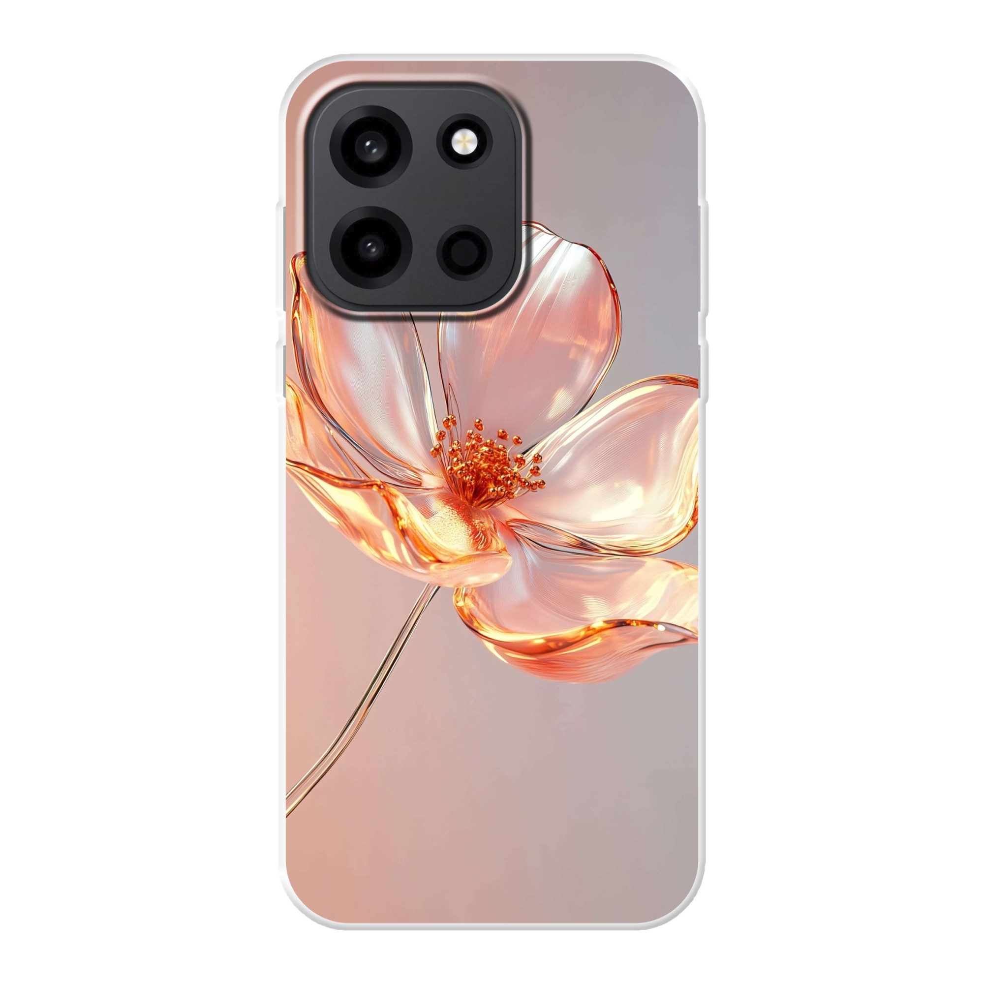 MuchoWow Handyhülle für OnePlus Turbo 6 5G Gläser - Blume - Rosa, Handy Case, Silikon, Bumper Case Dünn