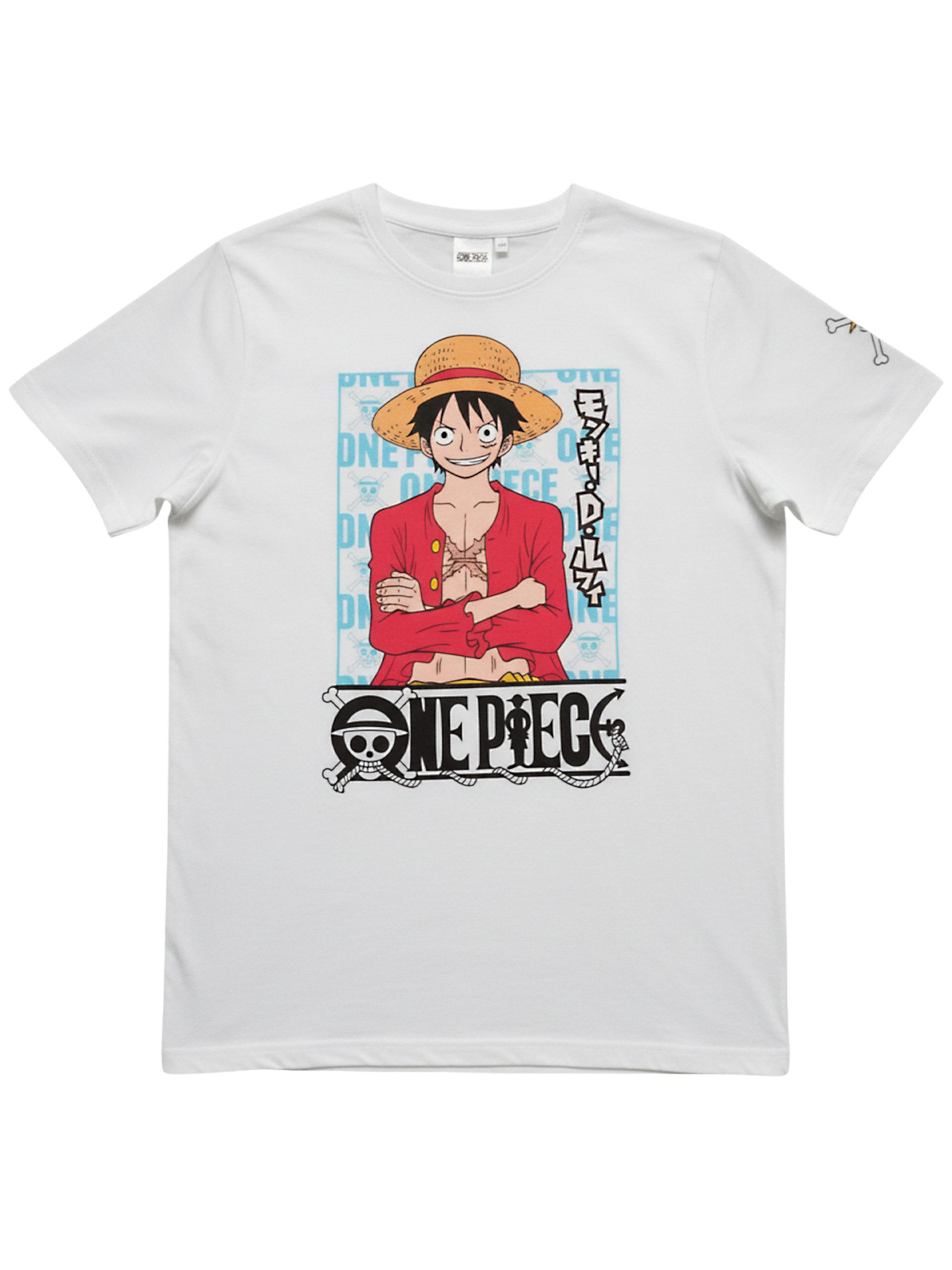 T-Shirt One Piece T-Shirt Monkey D. Ruffy Oberteil Shirt kurzärmlig
