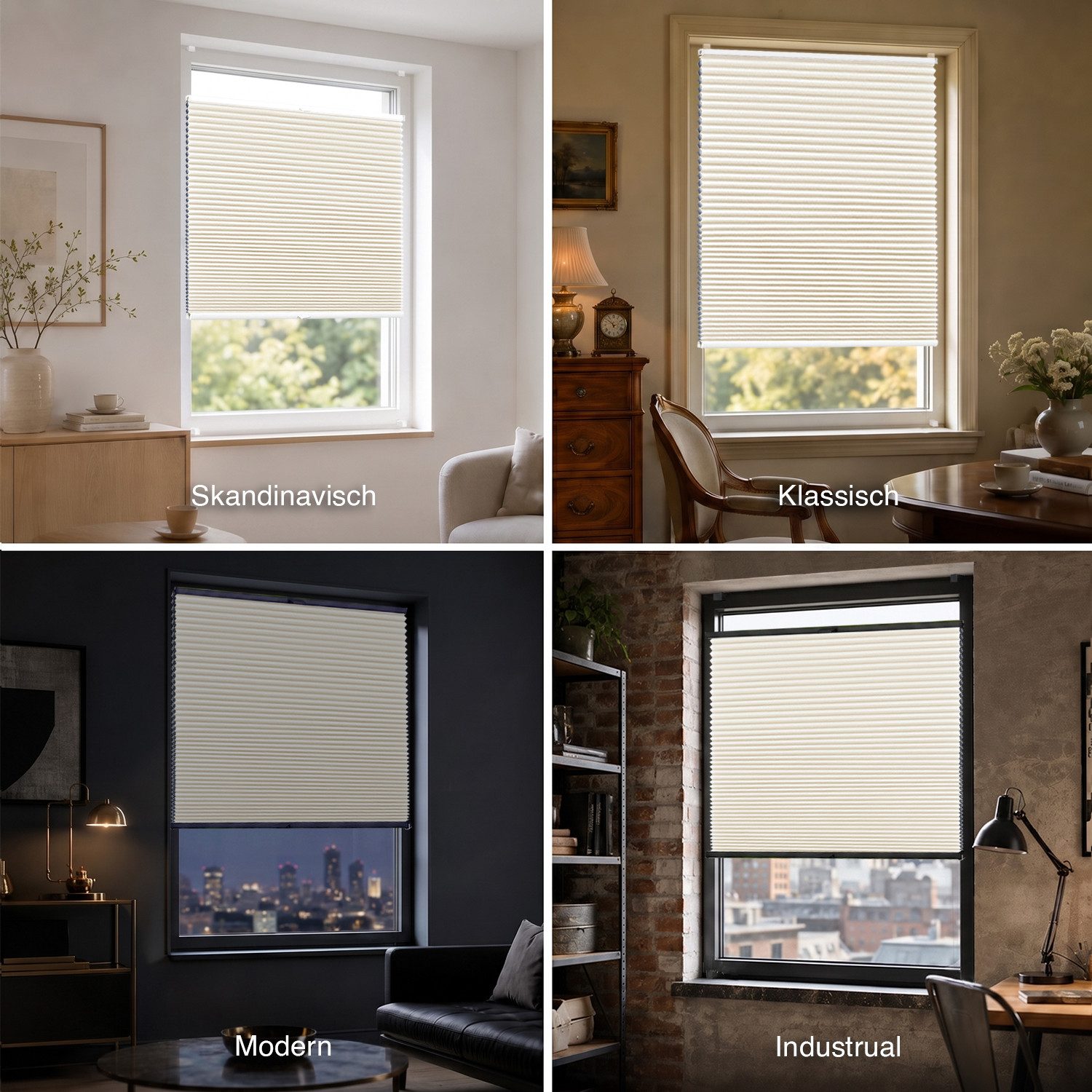 Rikmani Plissee Thermo Fensterplissee ohne Bohren, Champagner, 40x120, verdunkelnd, Klemmfix, Langlebige Premium-Qualität, Thermo Plissee – Bild 5 von 5