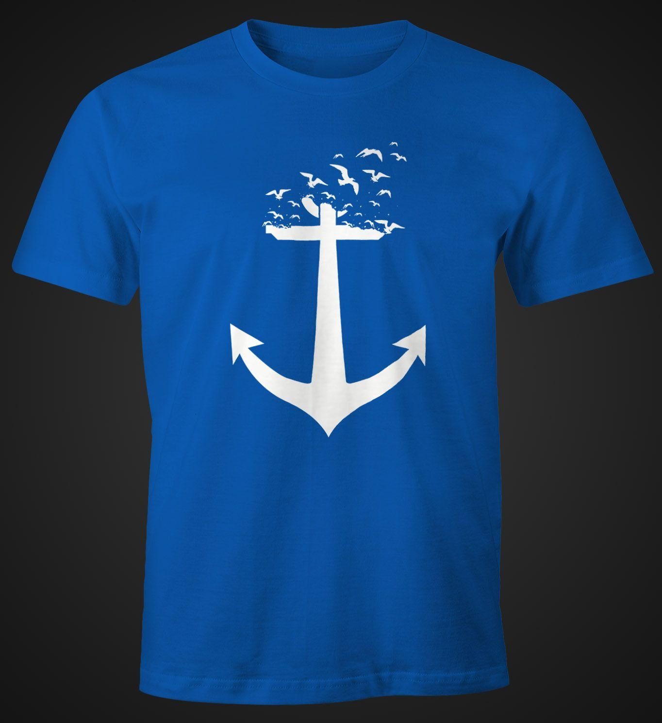 MoonWorks Print-Shirt Herren T-Shirt Anker Vögel günstig online kaufen