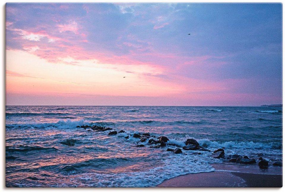 Artland Wandbild Tagesbeginn am schönen Ostseestrand, Gewässer (1 St), als  Alubild, Leinwandbild, Wandaufkleber oder Poster in versch. Größen
