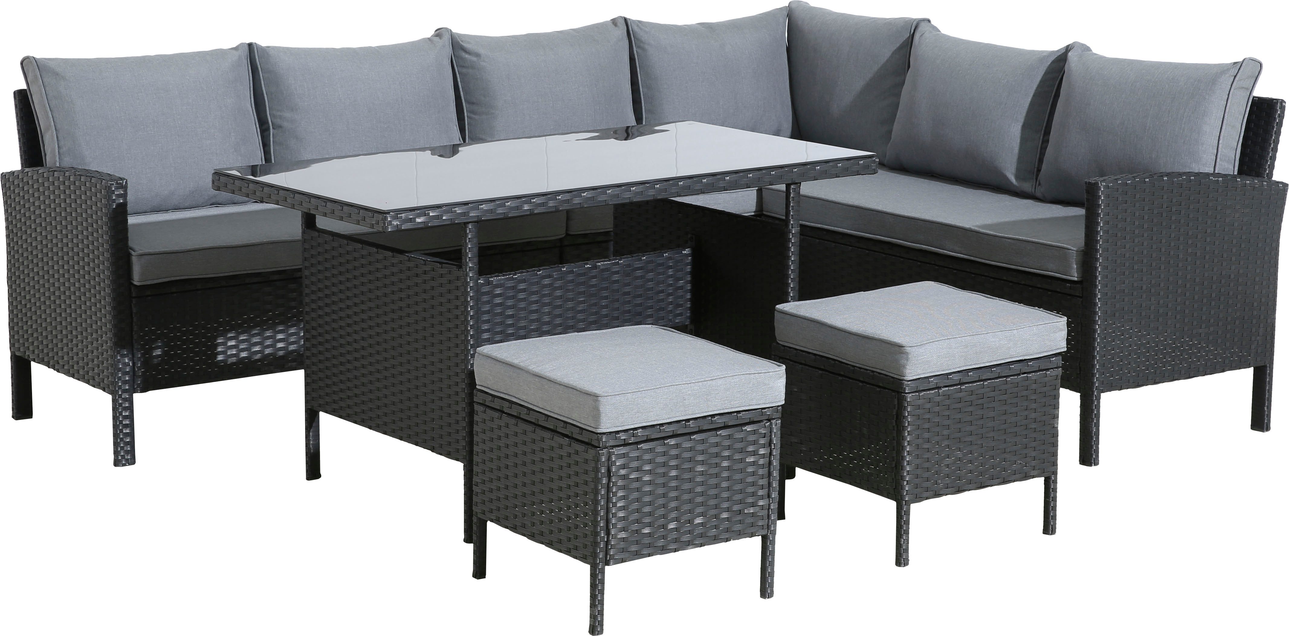 KONIFERA Gartenlounge-Set Manhatten, Gartenmöbel Set, (Set, 18-tlg., Ecklou günstig online kaufen