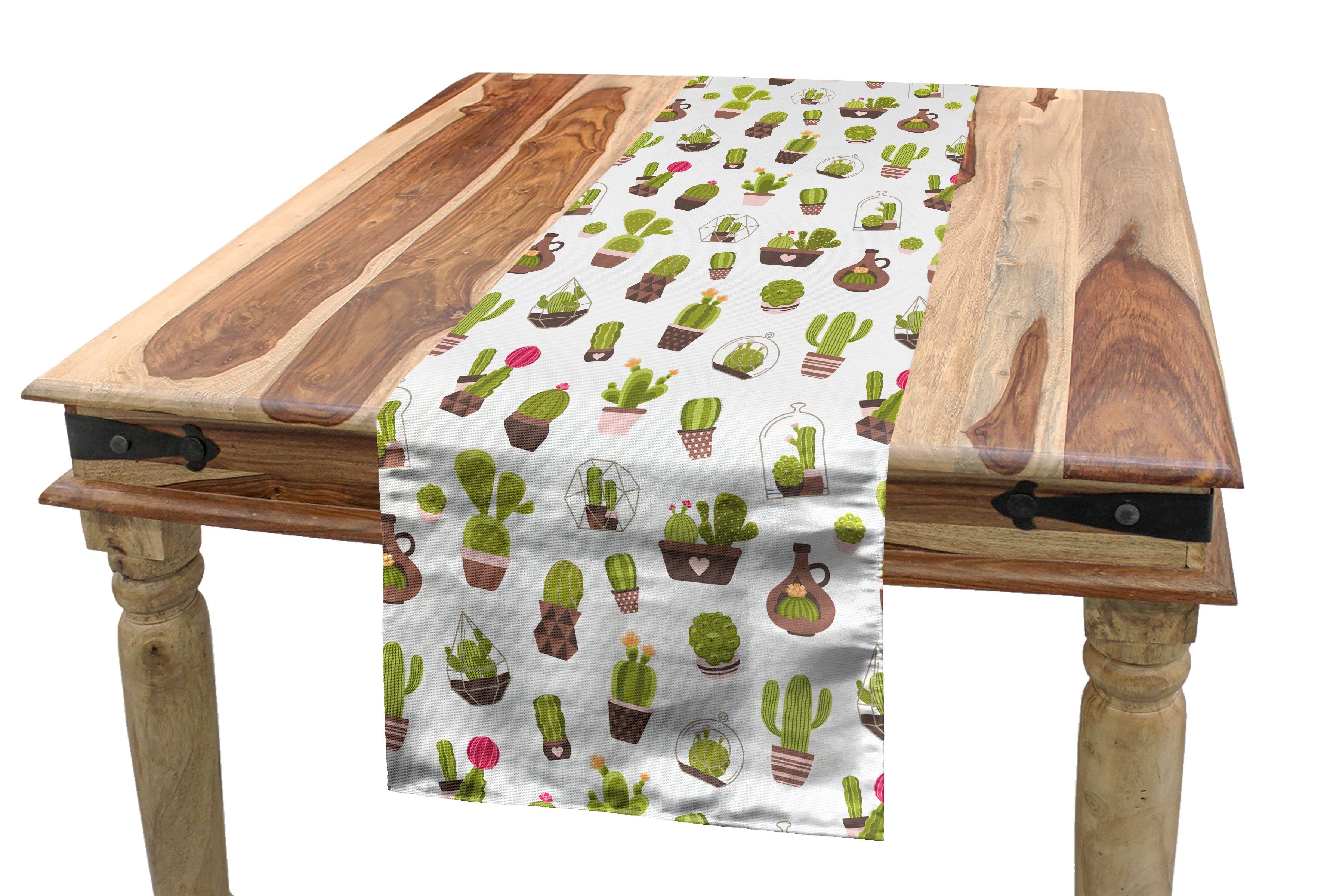 Abakuhaus Tischläufer Esszimmer Küche Rechteckiger Dekorativer Tischläufer, Kaktus Gartenpflanzen Succulents | Tischläufer