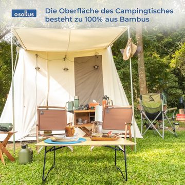 osoltus Campingstuhl osoltus Campingtisch Blavand Bambustisch klappbar Tabletttisch mit