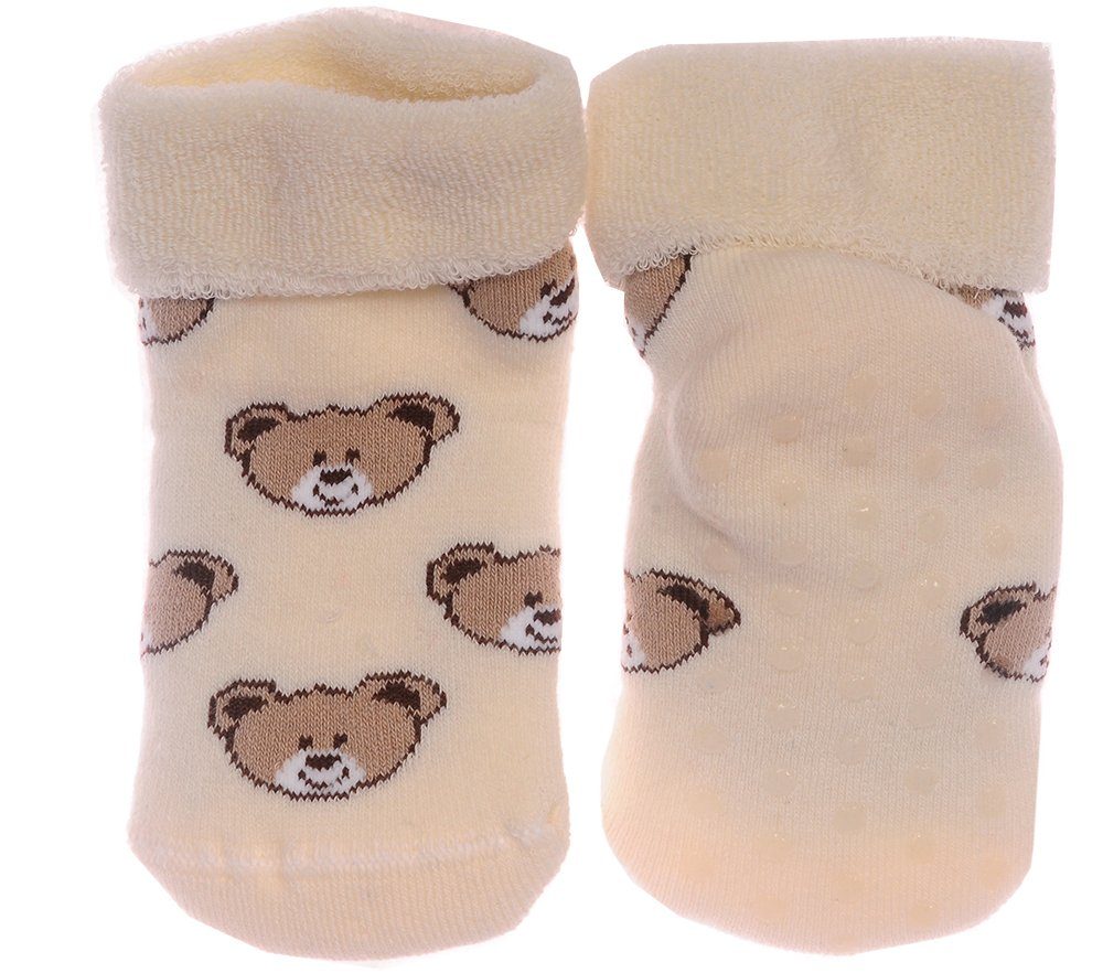 Martinex Thermosocken Socken für Babys und Kleinkinder warme Antirutschsocken warm, weich, genoppt, 20 22 24 26 28 30 32 34 mit Bärchen