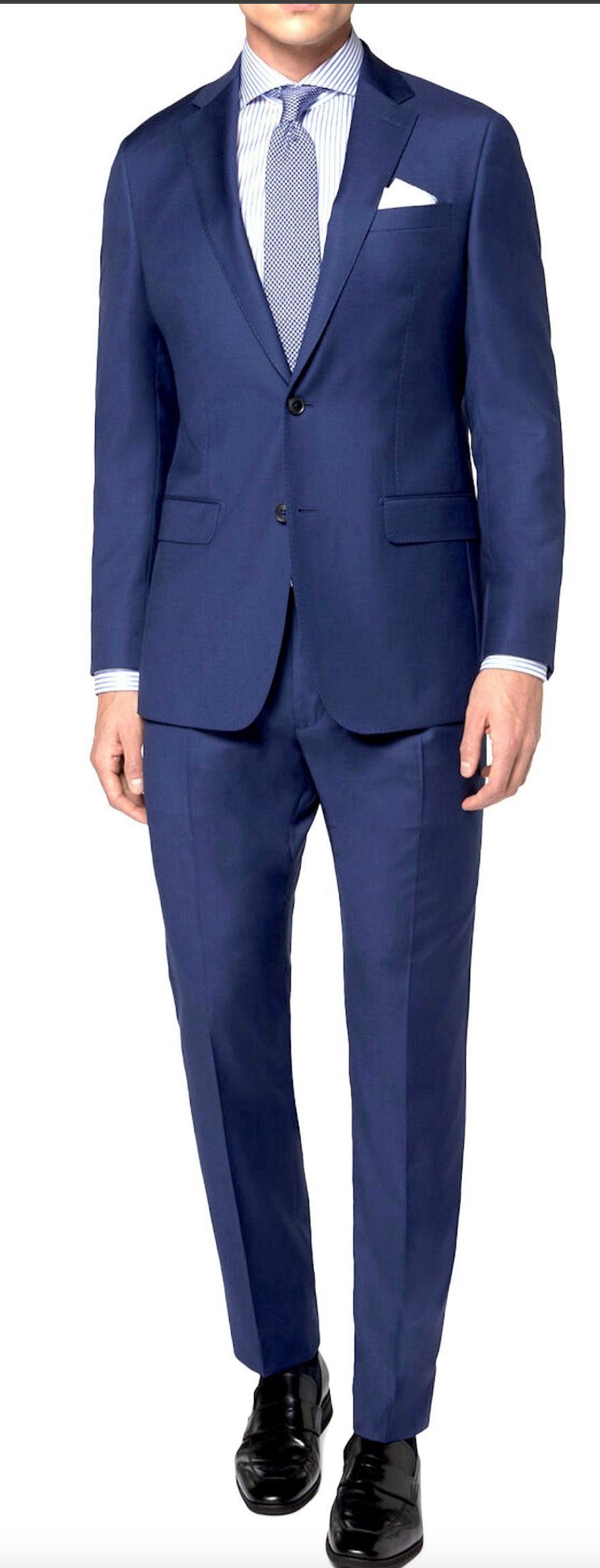 Keskin Collection Anzug Royalblau Keskin Collection leichter Herren Anzug Regular Fit 2 teilig (Anzug Set)