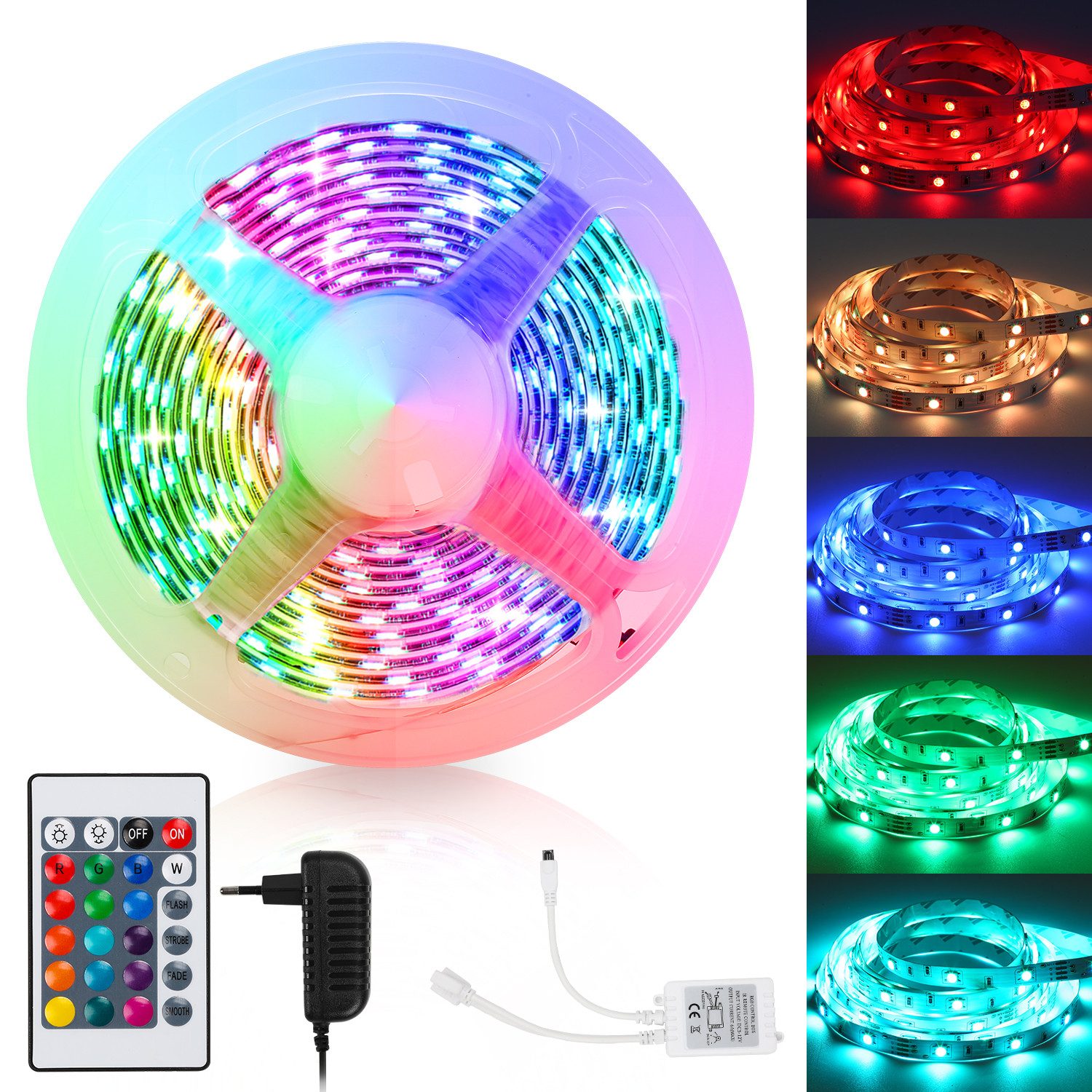 Clanmacy LED Stripe 1-10m LED Streifen set RGB LED Stripe 5050SMD IP20, 30- günstig online kaufen