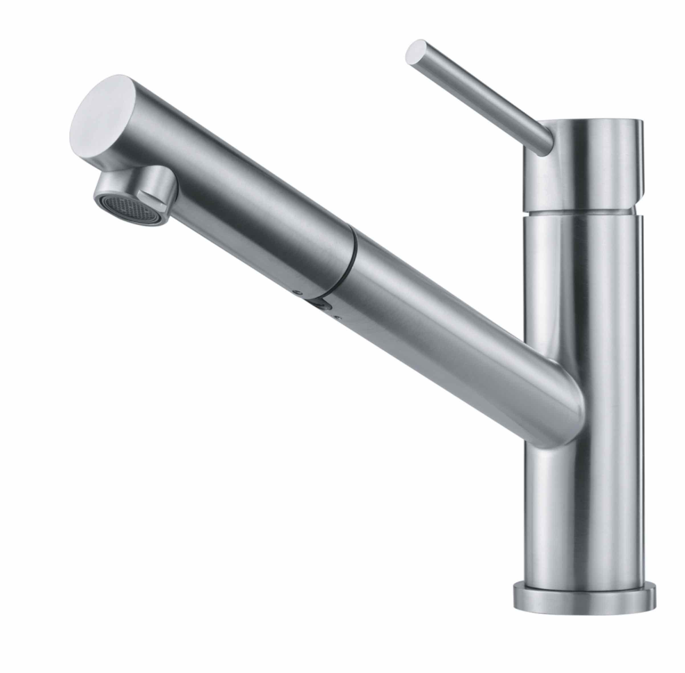 FRANKE Küchenarmatur FRANKE Armatur Orbit Zugauslauf, oben Bedienung, Hochdruck, Edelstahl