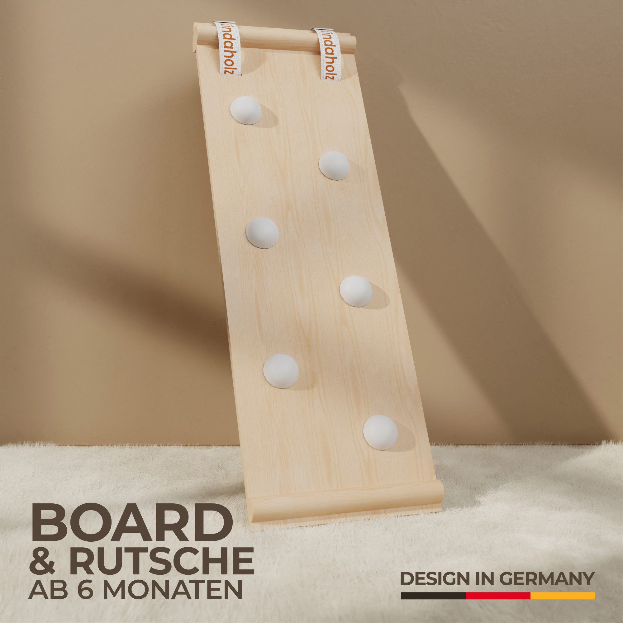 Kindaholz Klettergerüst Pikler-Kletterdreieck + Kletterbogen + 2-in-1-Rutsche