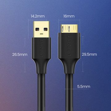 UGREEN Kabel USB-A - Micro USB-B 3.0 5Gb/s schwarz (US130) USB-Kabel