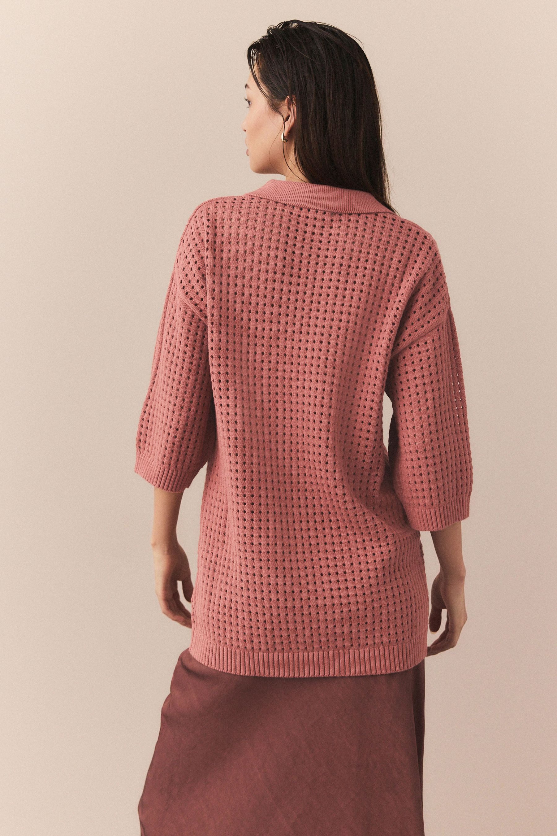 Next T-Shirt Mesh Fly Poloshirt mit Kragen aus 100 % Baumwolle (1-tlg) günstig online kaufen