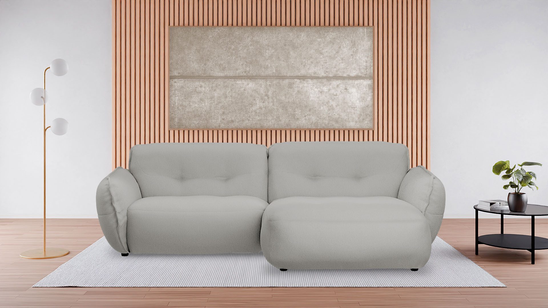 BETYPE Ecksofa Be Fluffy Mega Sofa, bequem, viel Platz, Breite 289cm, L-Form, Softes Sitzgefühl, moderne Kedernaht, hochwertiger Bezug