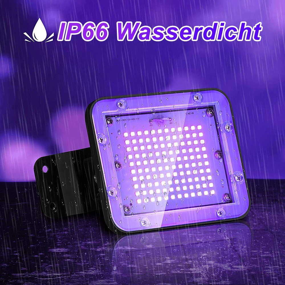 Fluter violett, Schwarzlicht Scheinwerfer Club LED IP65 Schwarzlicht, Rosnek Flutlichtstrahler Wasserdicht, Party UV Partylicht, LED Strahler 30/60/100W,