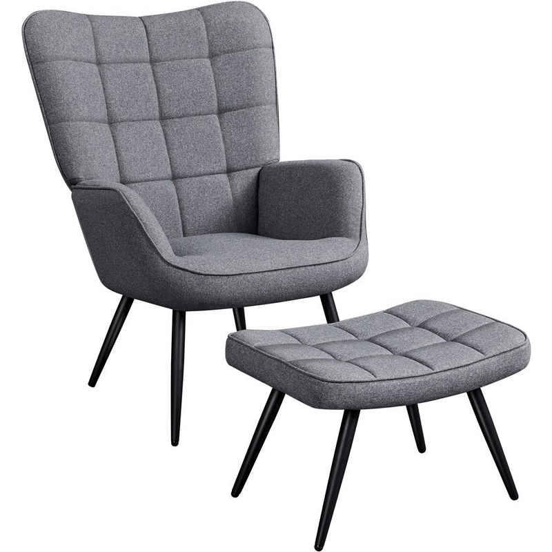 Yaheetech Relaxsessel, mit Hocker Lehnstühle Vintage Retro Крісла Polstersessel