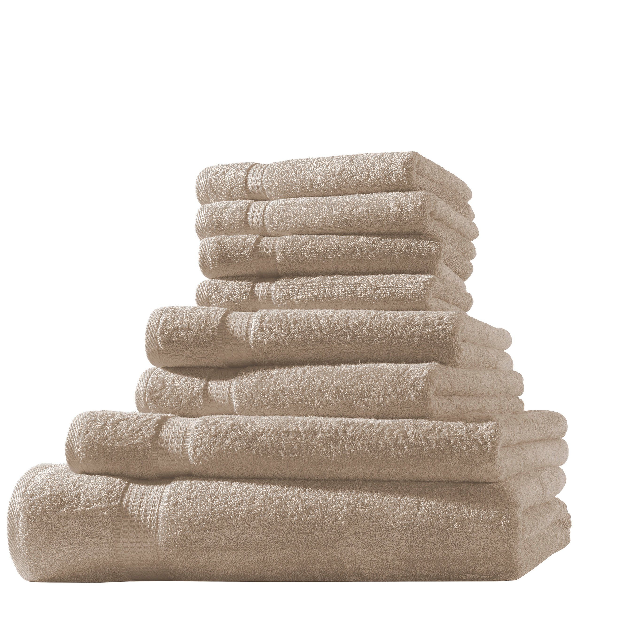 Hometex Premium Textiles Handtuch in Premium Qualität 500 g/m², Feinster Frottier-Stoff 100% Baumwolle, 1x Badetuch + 1 Duschtuch + 2 Handtuch + 4 Gästetuch, Kuschelig weich, saugfähig, Extra schwere, flauschige Hotel-Qualität