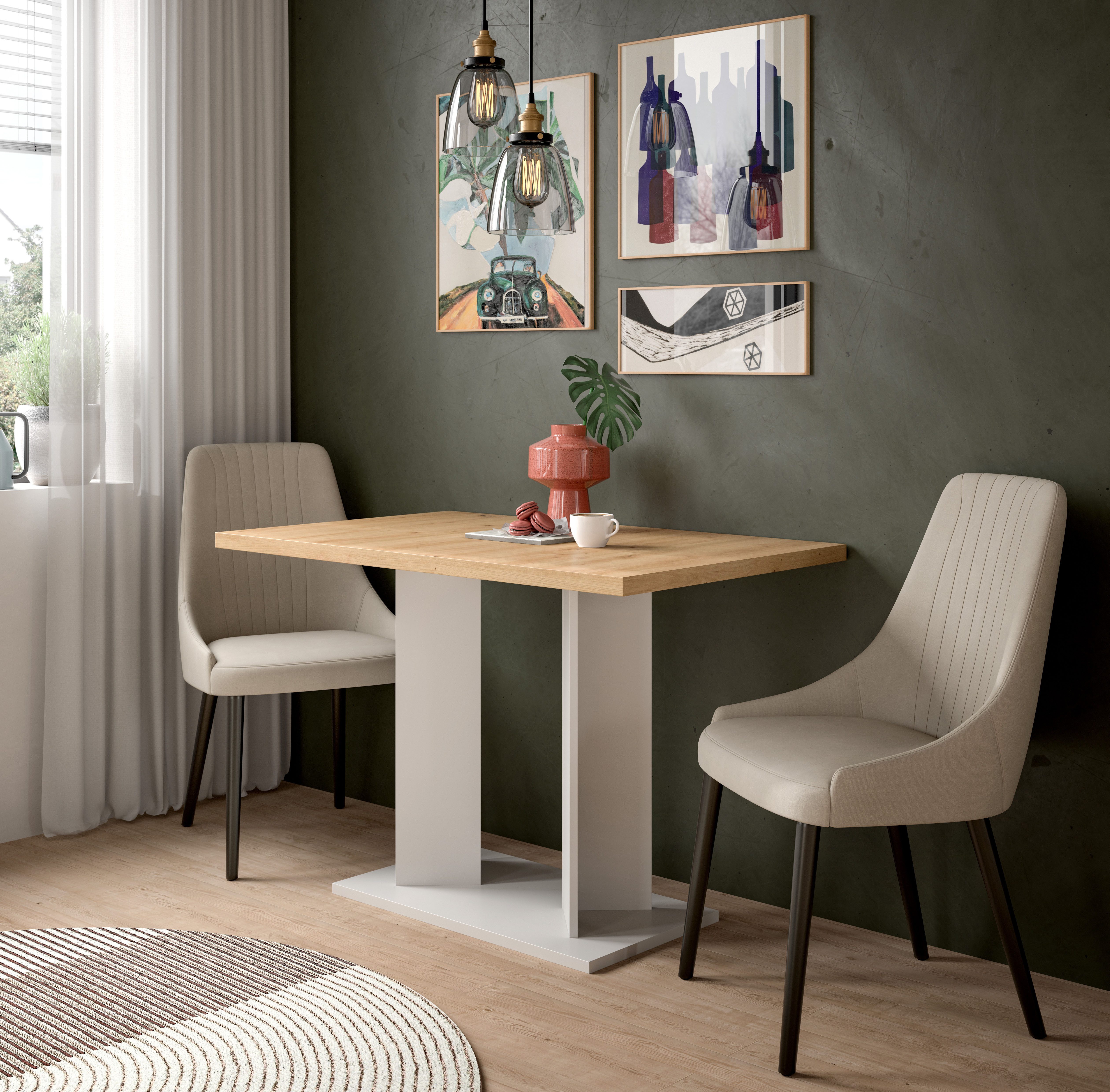 Home affaire Esstisch GERO, 110x76x70 cm, mit Säulengestell (1-St., in verschiedenen Ausführungen erhältlich), Tisch, Esstisch, Esszimmer, Esszimmertisch, Küchetisch, Bartisch