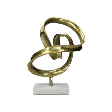 Engelnburg Dekofigur Hochwertige Dekofigur Skulptur Ornamentknoten Alum Gold 25x20x34cm