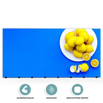 Primedeco Garderobenpaneel Magnetwand und Memoboard aus Glas Zitronen gemischt