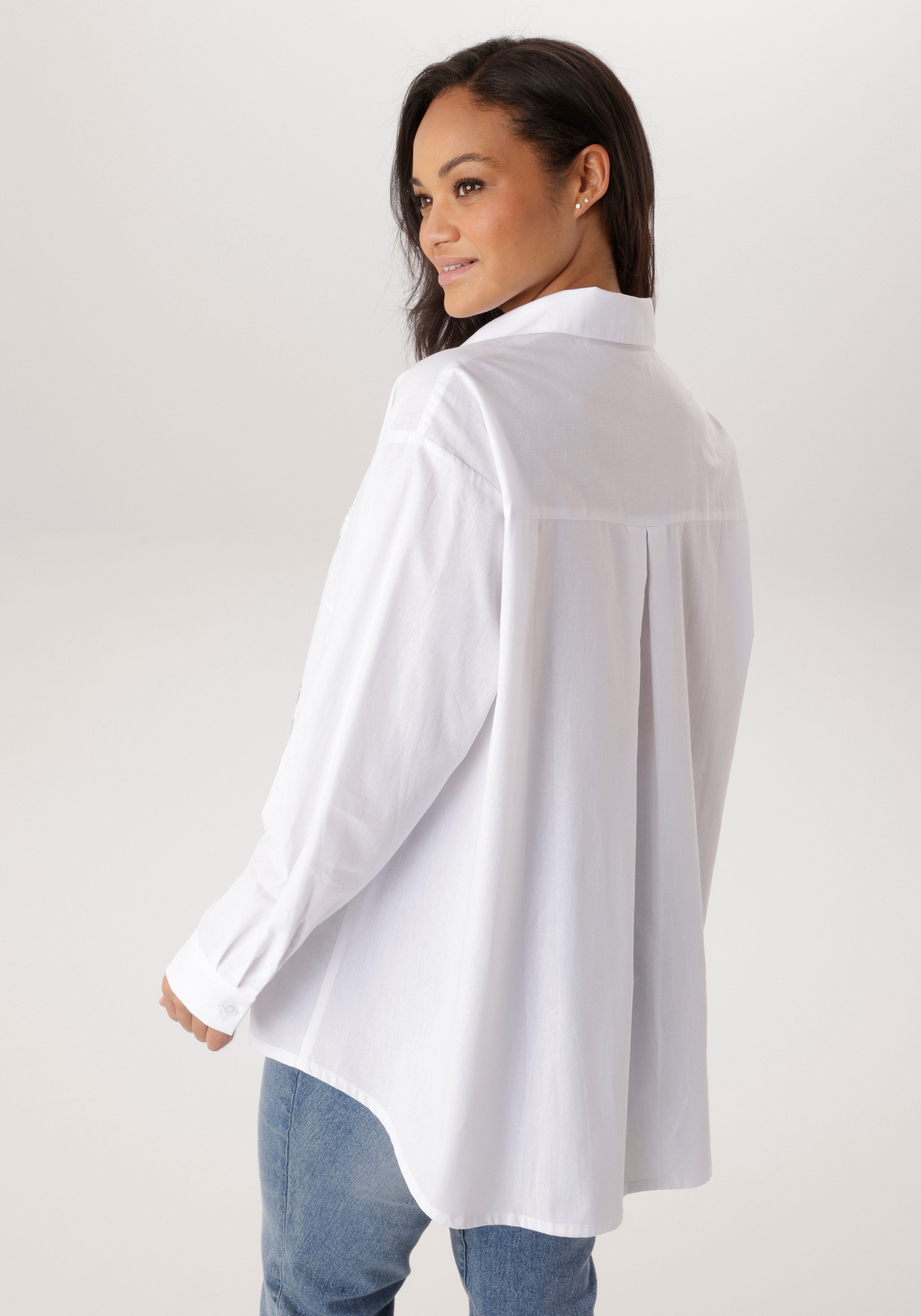 Aniston PLUS Hemdbluse mit edlen Applikationen