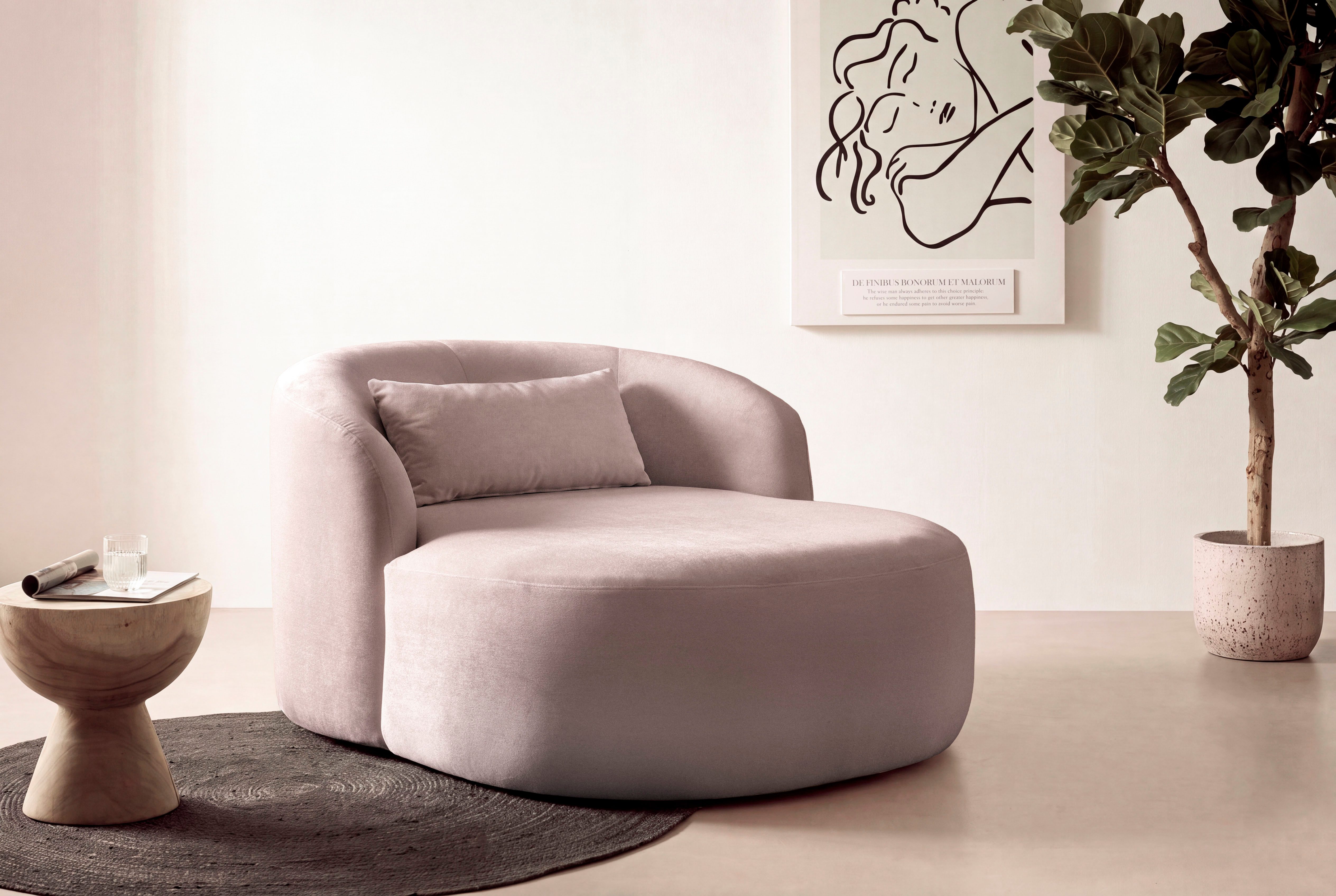 LeGer Home by Lena Gercke XXL-Sessel Yllara, moderner Lesesessel, Loveseat mit großzügiger Sitzfläche, mit geschwungener Rückenlehne in Samt oder Struktur
