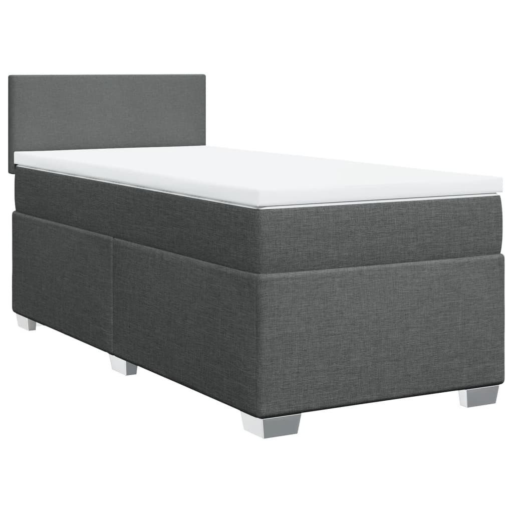 vidaXL Bett Boxspringbett mit Matratze Dunkelgrau günstig online kaufen