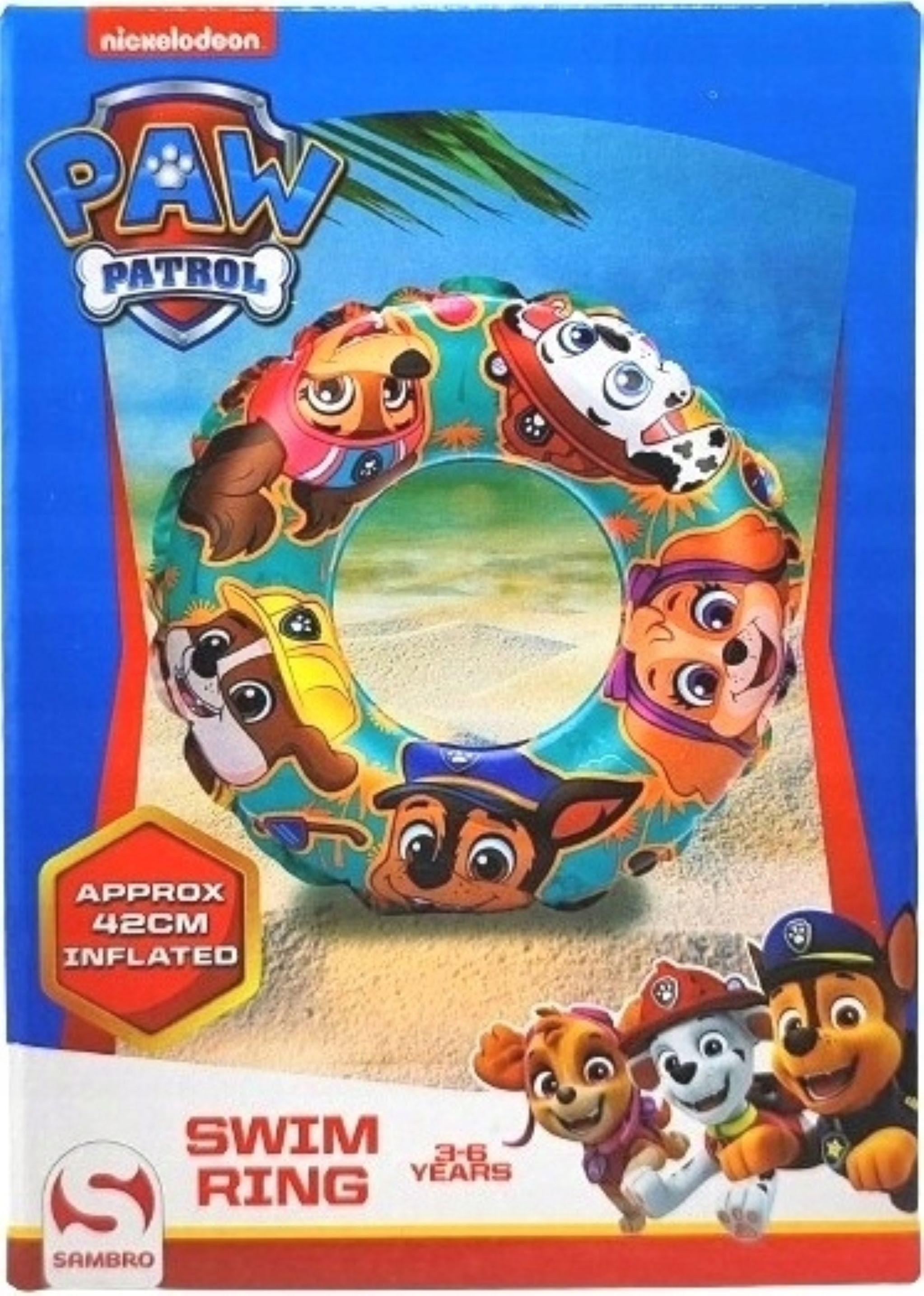 SAMBRO Schwimmring PAW Patrol Schwimmring für Kinder 42cm, Ideal für Pool & Strand