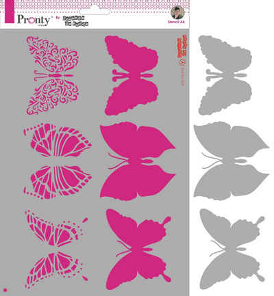 Pronty Crafts Malschablone Schablone Schmetterlingsmotive, A4