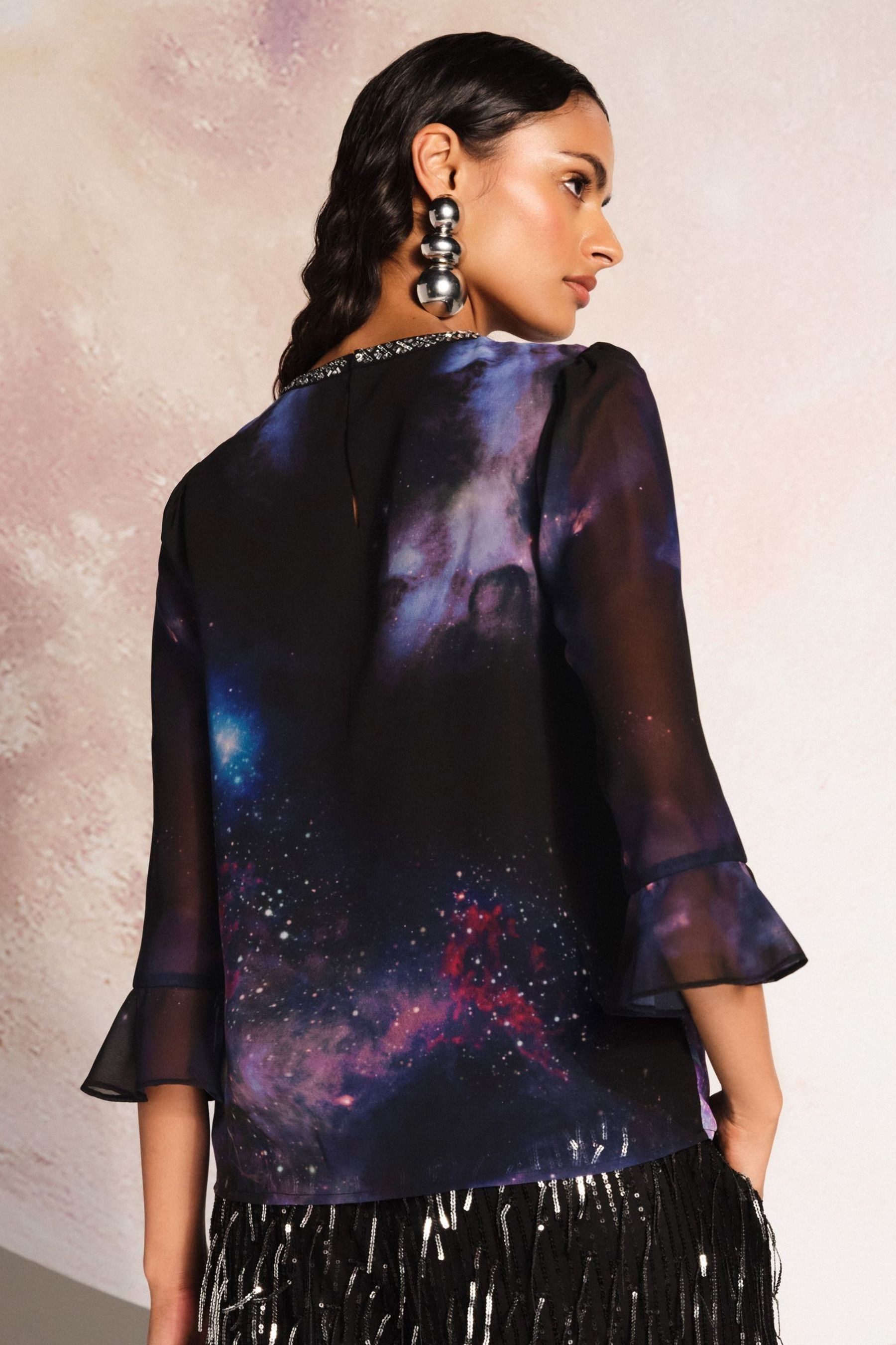 Love & Roses Langarmbluse Love & Roses Bluse mit Trompetenärmeln, Regular ( günstig online kaufen