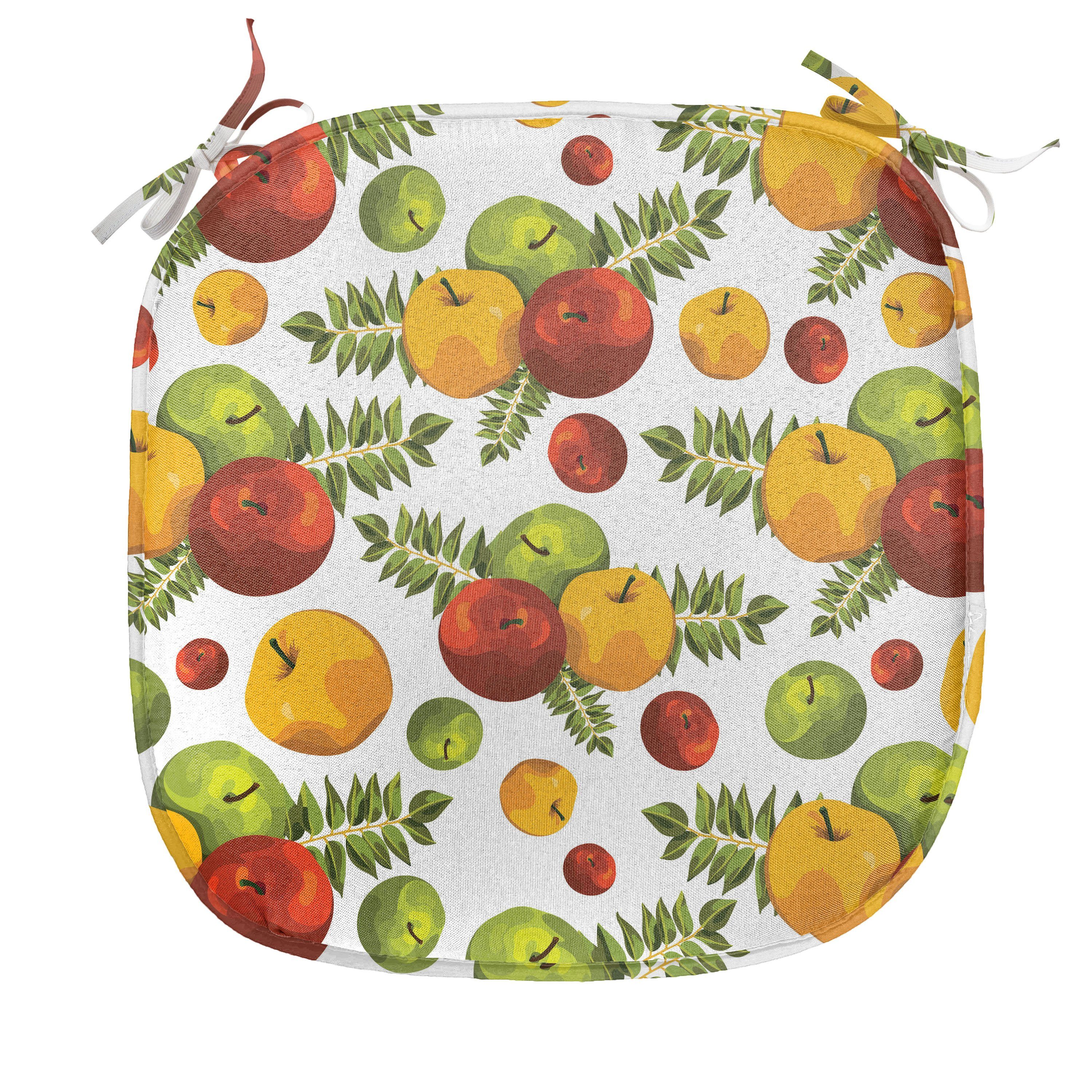 Stuhlkissen Dekoratives Apfel für mit Riemen Küchensitze, wasserfestes Abakuhaus Kissen Herbst-Ernte-Saison