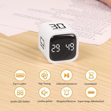 yozhiqu Eieruhr Digitaler Küchentimer mit visueller LED-Anzeige (1-St), Countdown-Timer für Besprechung/Klassenzimmer/Studium/Übungsraum