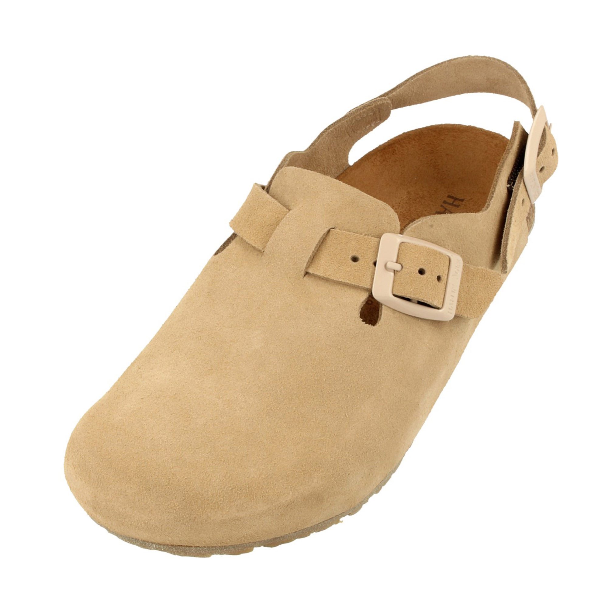 Haflinger Haflinger Faro Lederclog mit Korkfußbett und Fersenriemen Unisex Hausschuh