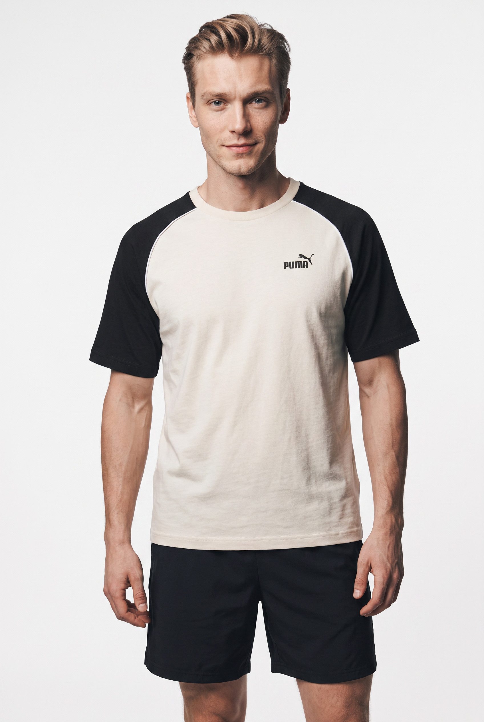 PUMA T-Shirt SPORT TEE Relaxed Fit, Raglanärmel, Rundhalsausschnitt, mit Logo-Gummiprint