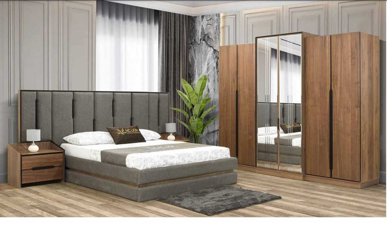 JVmoebel Schlafzimmer-Set luxuriös Schlafzimmer set Modern Möbel 4tlg Elegant, (4-St., Bett, 2x Nachttisch, Kleiderschrank), Made in Europa