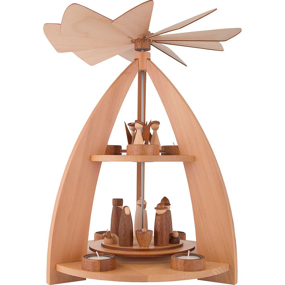 rauta Weihnachtspyramide 2-stöckige Pyramide modernes Design Krippenfiguren (42cm) von Rauta