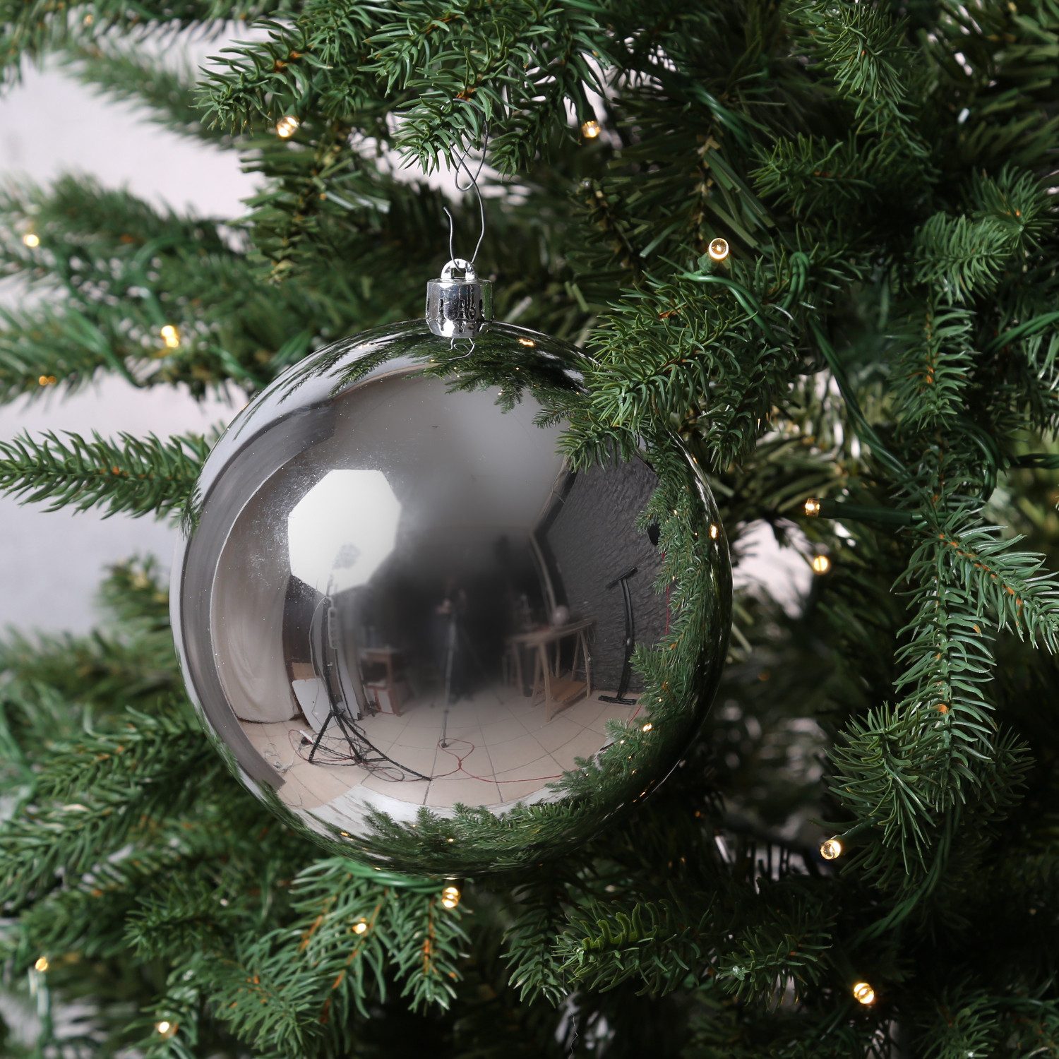 MARELIDA Weihnachtsbaumkugel Christbaumkugel XL Weihnachtskugel bruchfest 14cm glänzend silber (1 St)