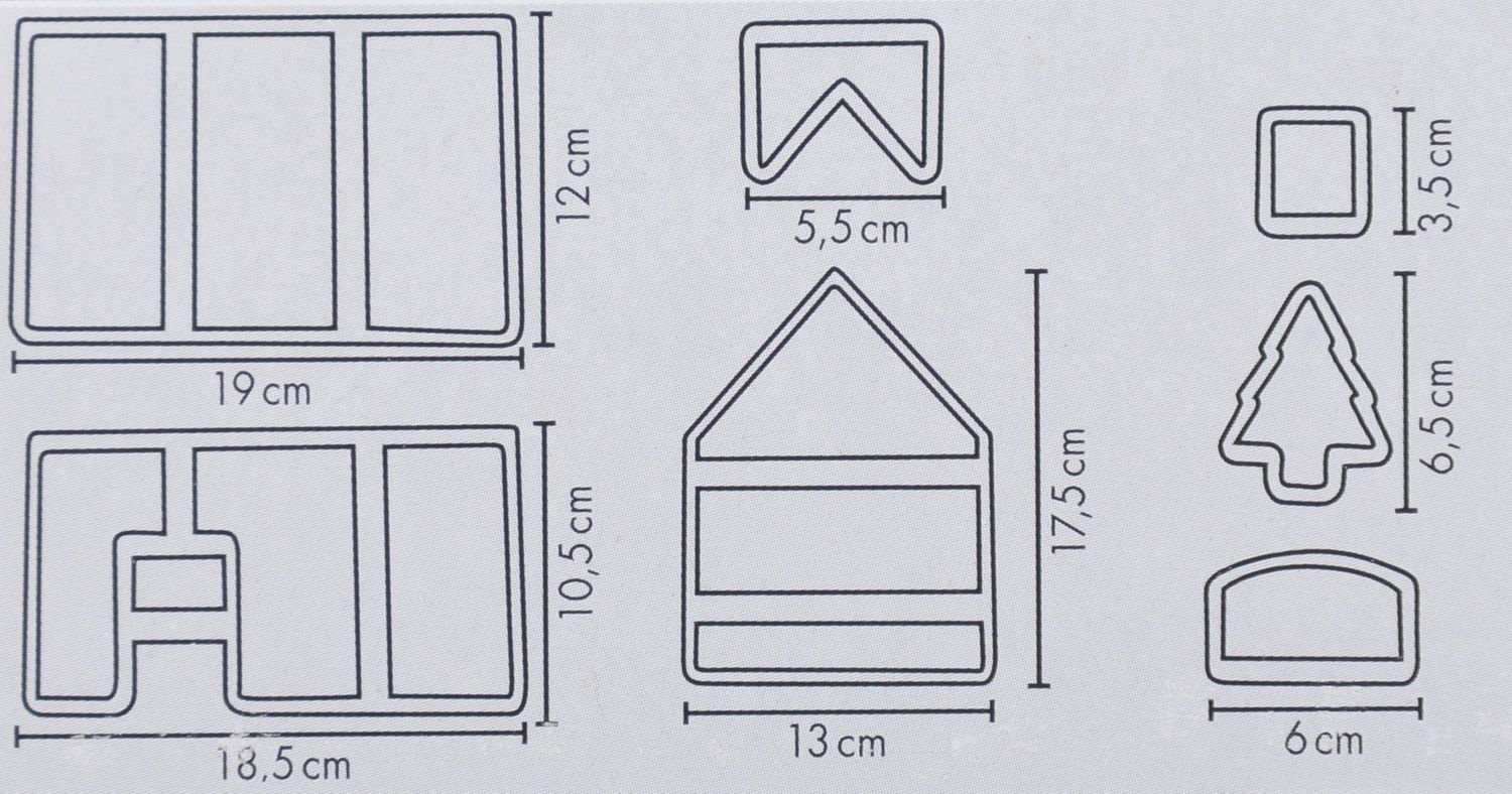 STÄDTER Backform 7 tlg.Ausstech-Formen-Set Lebkuchen-Haus Motivhaus Hexenhaus Deko, (7-tlg)