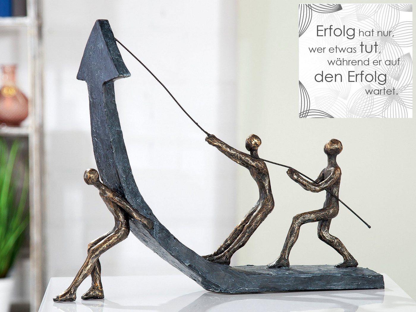 HomeTrends🏠 | Casablanca By Gilde Dekofigur »Skulptur Success,  Bronzefarben/grau« (1 Stück), Dekoobjekt, Höhe 29 Cm, Wohnzimmer In Grau