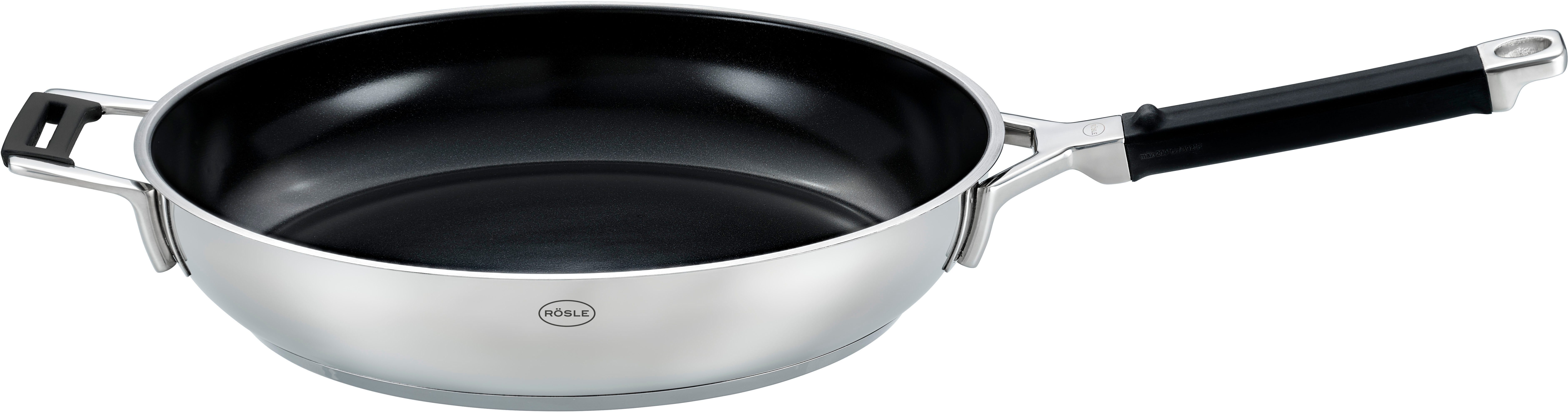 RÖSLE Bratpfanne SILENCE PRO CeraPlus, Edelstahl 18/10 (1-tlg), natürliche Quarzversiegelung ohne PTFE/PFAS, Induktion