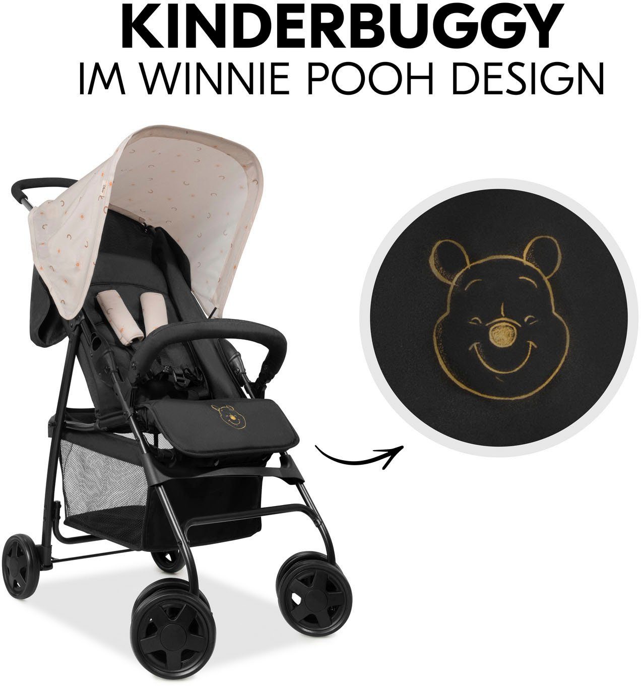 und Sport Hauck mit Buggy Winnie Sportbuggy schwenk- feststellbaren Vorderrädern Pooh,