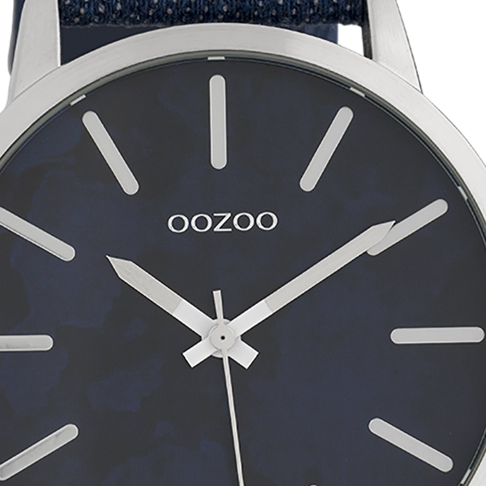 Herrenuhr Oozoo Indizes: 45mm) OOZOO (ca. Quarzuhr stripes Timepieces Armbanduhr rund, groß Textilarmband, Analog, Fashion-Style, Damen, Unisex