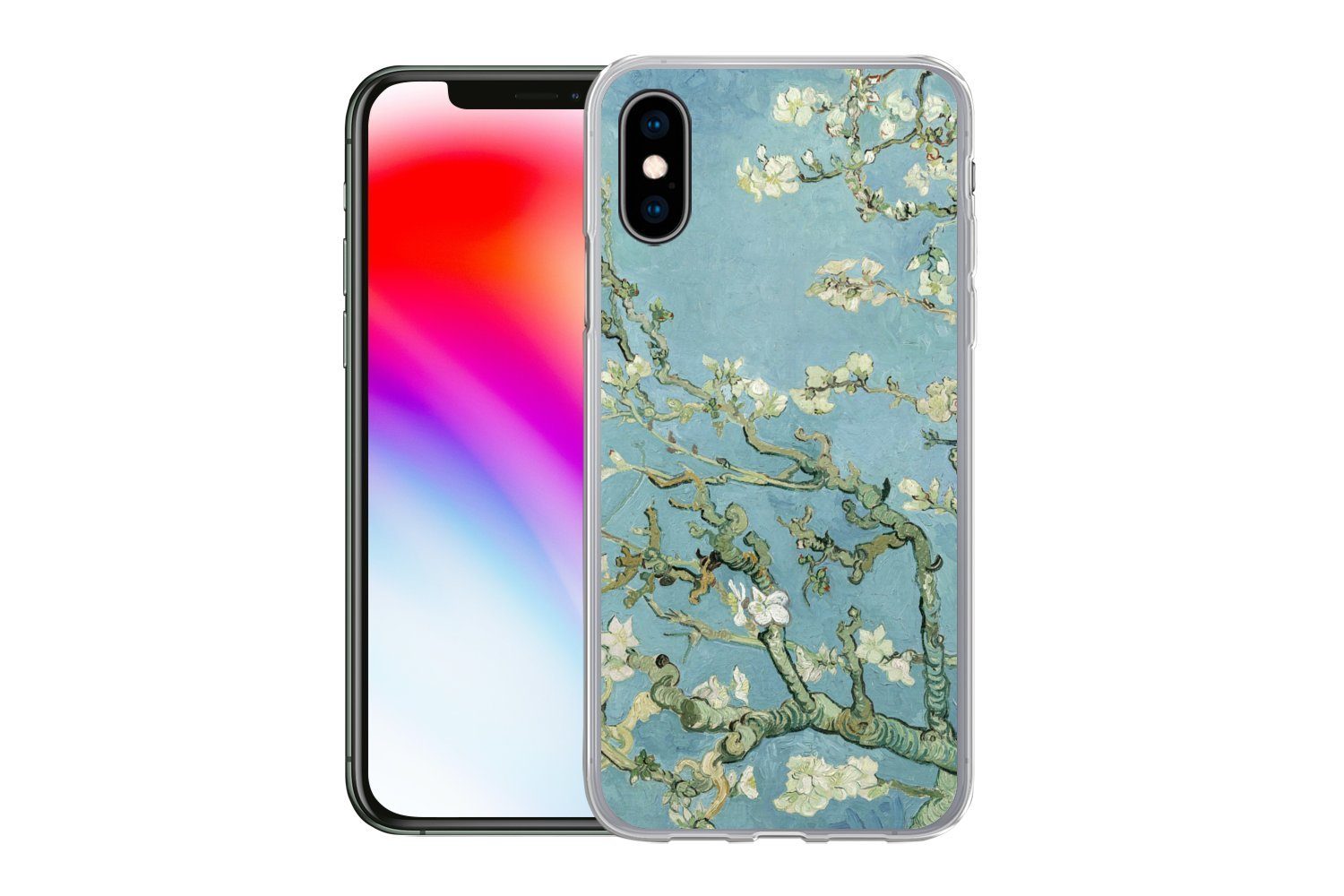 MuchoWow Handyhülle für Apple iPhone X Mandelblüte - Van Gogh - Kunst, Smartphone-Bumper, Print, Handy Schutzhülle Dünn