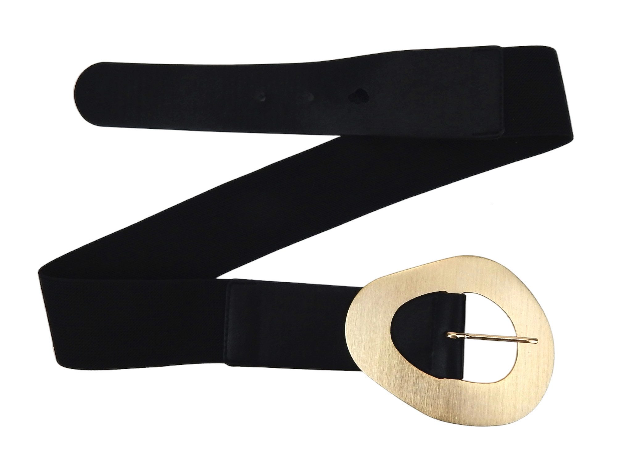 Ella Jonte Stretchgürtel schwarz mit Statement Schnalle gold oder silber günstig online kaufen