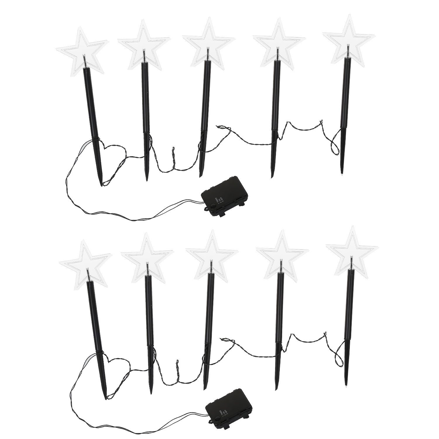 Clanmacy LED Gartenleuchte LED Gartenleuchte Spiessleuchte mit 10 Sternen, günstig online kaufen