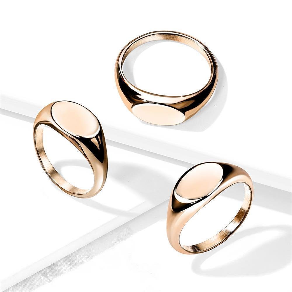 klassisch Damen BUNGSA Herren Partnerring Siegelring rosegold 1-tlg), Edelstahl (Ring, aus